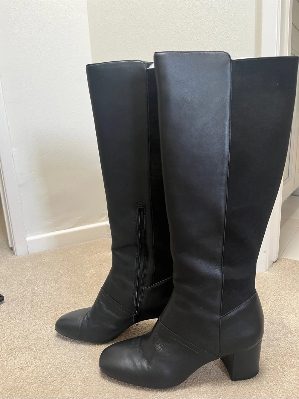 Enzo Angiolini Black Over-the-Knee Leather Boots